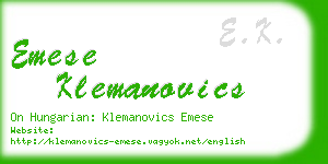 emese klemanovics business card